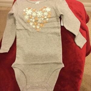 Baby B'Gosh Snowflake Heart Bodysuit‎ NEW